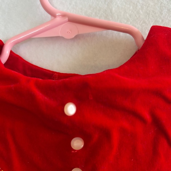 Vintage Tiny Tots Toddler Girl's Red Velour Embroidered Sweetheart Dress Size 2 - Picture 3 of 8